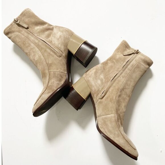 NEW Tory Burch Multi-Logo Stretch Suede Boot size 9 - Picture 8 of 13